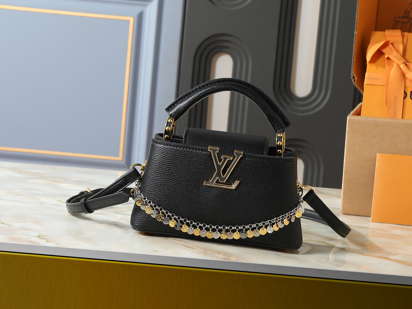 LV Classic Handbag Monogram Heritage Embossed Logo Street Style